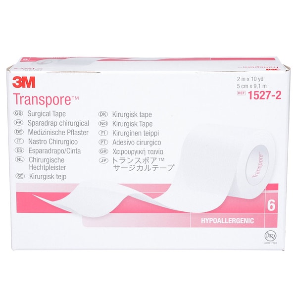 Medical Tape Transpore 2 x 10 yds Transparent, 6Bx, PK6
